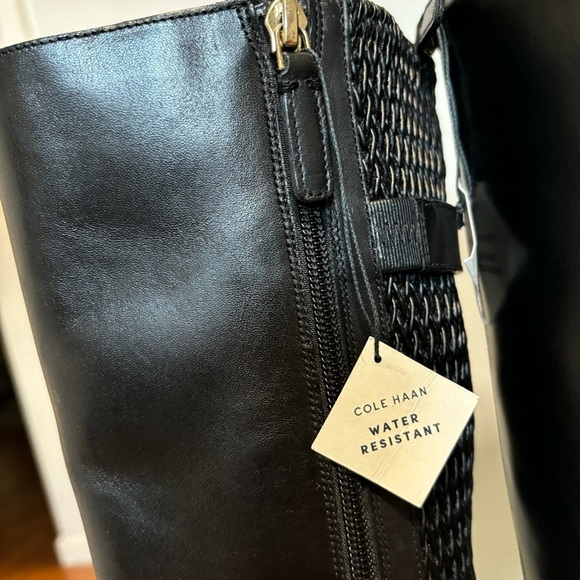 COLE HAAN Chesley Leather Knee-High Quilted Stretch Riding Boots NWT - Picture 11 of 14